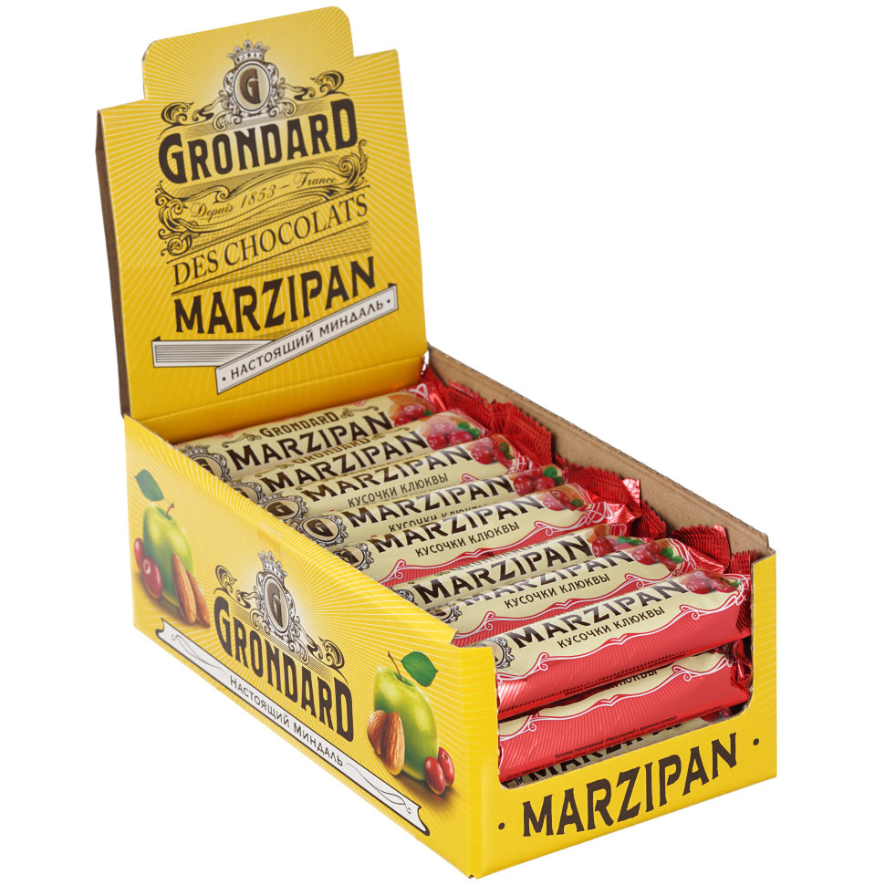  TM Grondard     (8415) Батончики глазированные Марципановые Клюква, (24шт по 50г)    в Ртищеве
