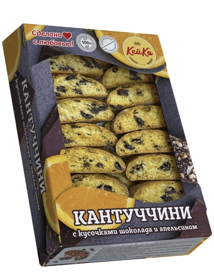  Кей Ко Кантуччини с кусочками шоколада и апельсином, 200г   в Ртищеве